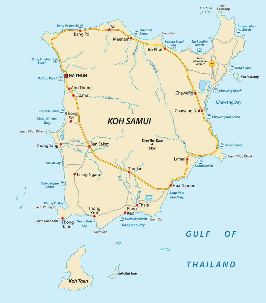 Koh Samui Karte, Landkarte Koh Samui Karte