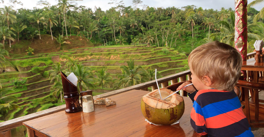 Familenferien in Bali Reisfelder