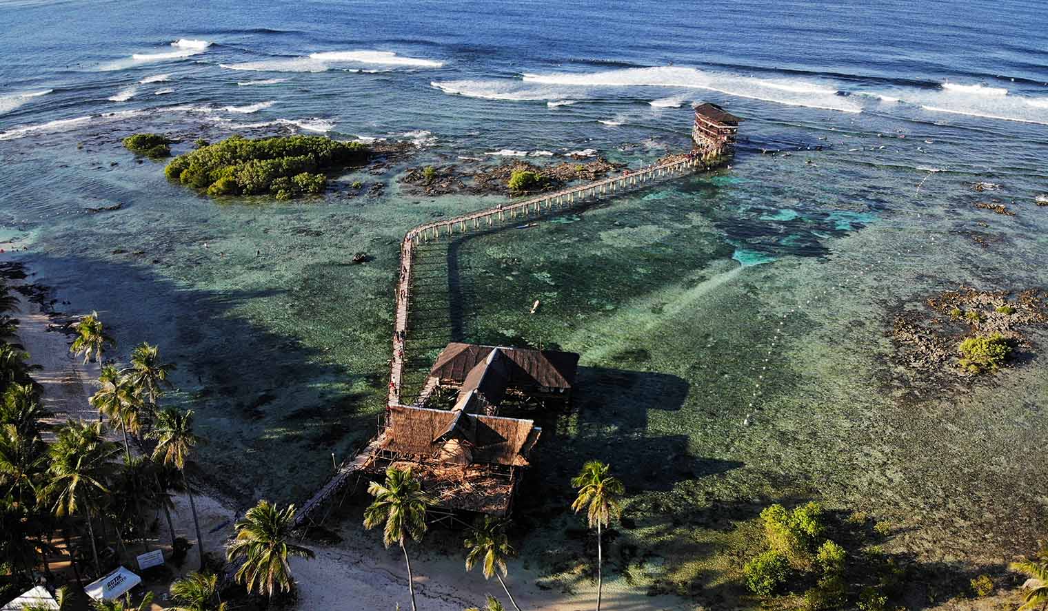 Cloud 9 Surfspot in Siargao auf den Philippinen von Oben Sicht