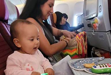 Baby Flug nach Bali