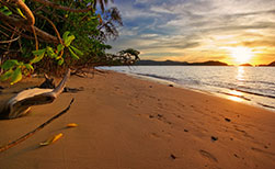 Sunset Koh Mak Island Thailand Koh Mak Insel brauner Sand Sonnenuntergang