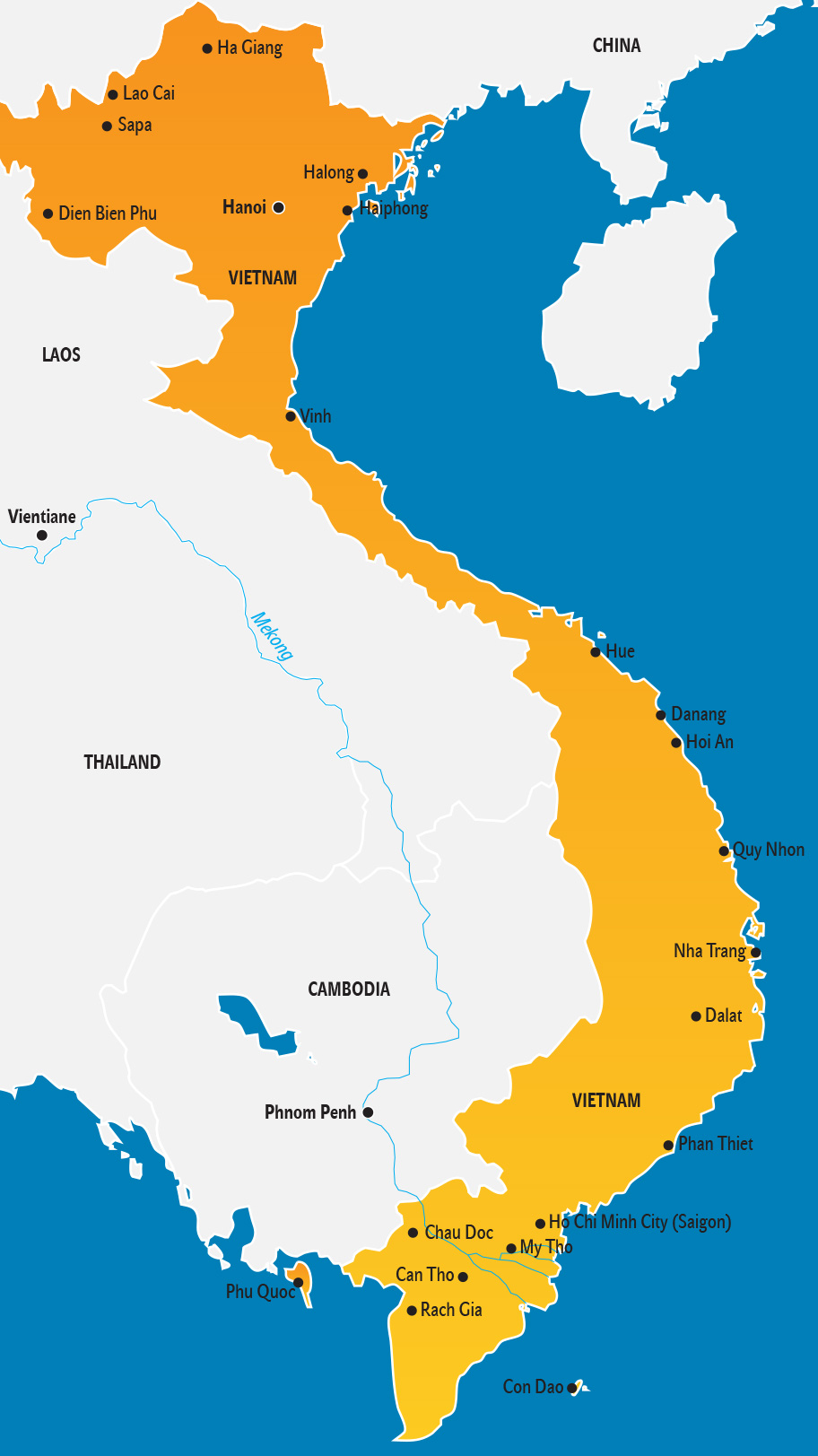 Vietnam Karte, Vietnam Landkarte für Touristen